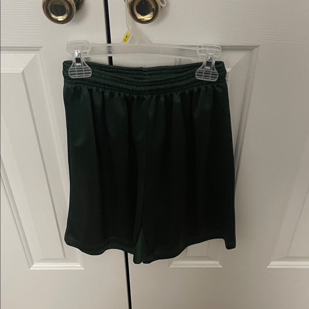 Alleson Athletic Unisex Hunter Green Gym Shorts Adult Small (Good)